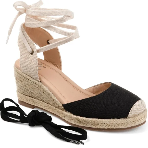 Journey Collection espadrille wedge sandals - Picture 1 of 10